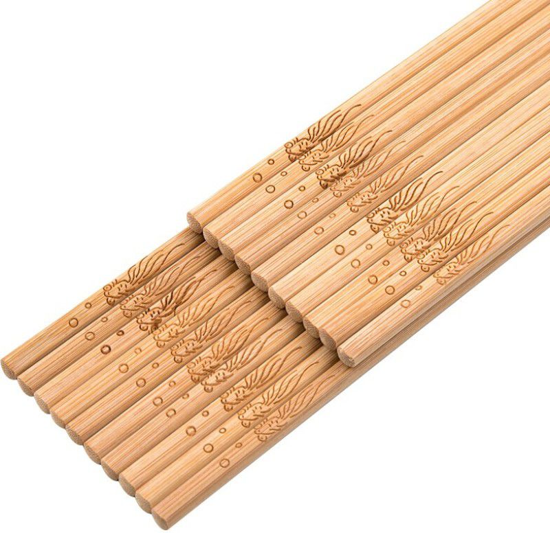 Joy Collection Cooking Wooden Chinese, Japanese Chopstick  (Brown Pack of 10)