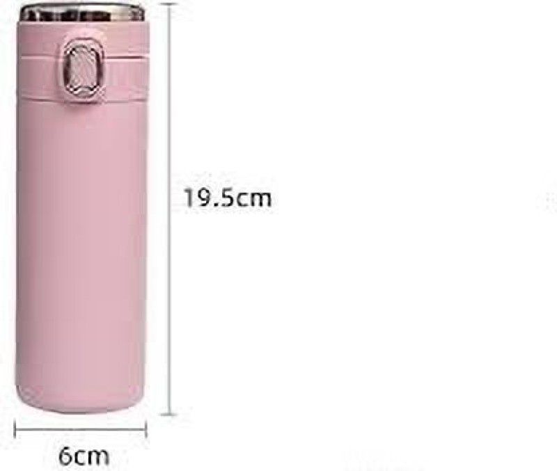 EDUCTIX ButtonTemperature Bottle Pink BTBA32 420 ml Flask  (Pack of 1, Pink, Steel)