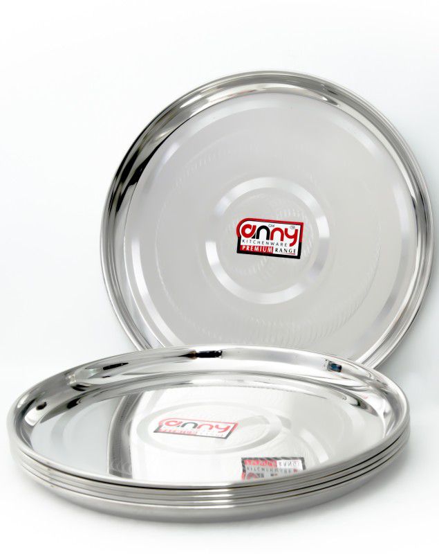 Anny Stainless Steel Begi China Plates Set Of 6 (13 Inch) Dinner Plate  (Pack of 6)