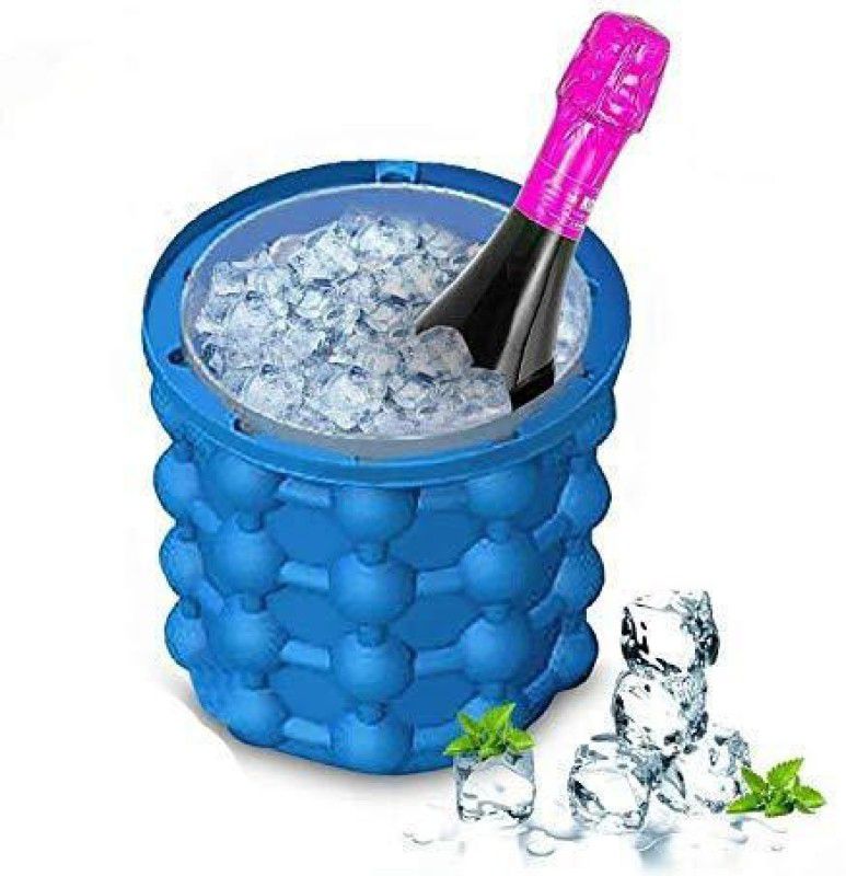 mega store 1 L Silicone VS_Ice_Maker Ice Bucket  (Blue)