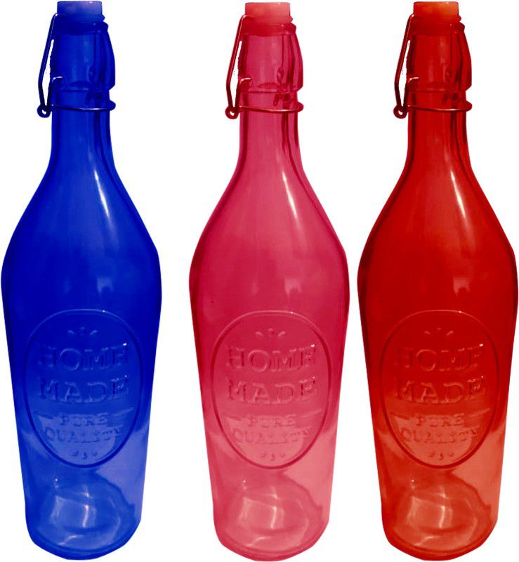 GLAMOROUS GTMY3 1000 ml Bottle  (Pack of 3, Multicolor, Glass)