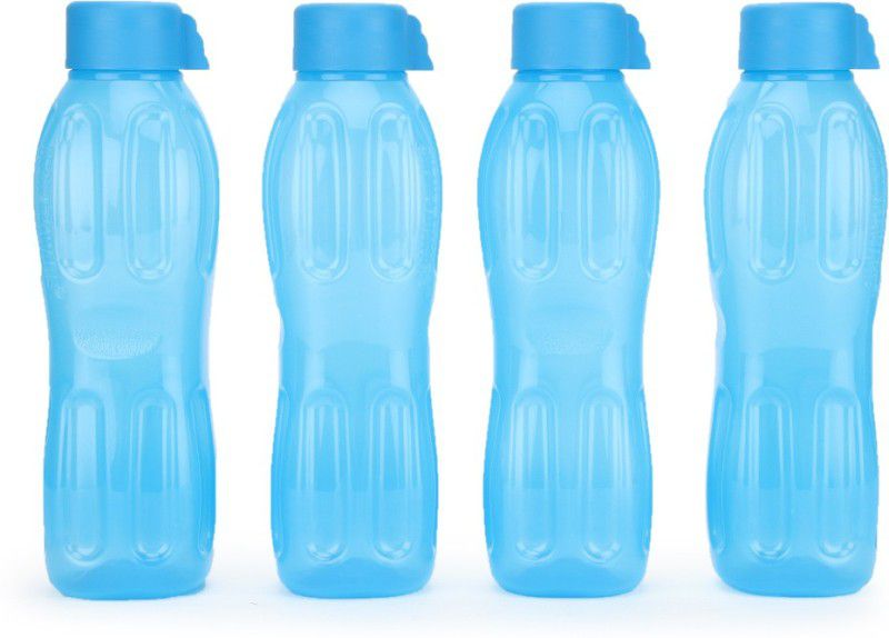 Signoraware Aqua Water 1000 ml Bottle  (Pack of 4, Blue, Plastic)
