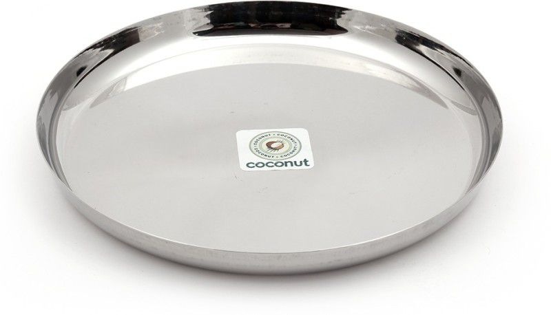 COCONUT Stainless Steel Dinner Plate/ Apple Kumcha/Thali/ Kumcha - Pack of 6 (Diameter 12 Inch) Dinner Plate  (Pack of 6)