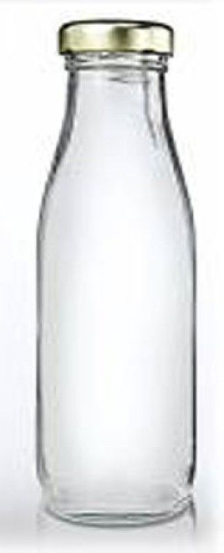 BILAL ANSARI clear hygiene glass water milk juice multipurpose bottle with golden lid 1(500ml) 500 ml Bottle  (Pack of 1, Clear, Glass)