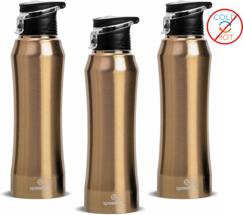 SPEEDEX Stainless Steel Sports Water Bottle for Office Home School Gym Fridge Boys Girls 1000 ml Bottle  (Pack of 3, Gold, Steel)