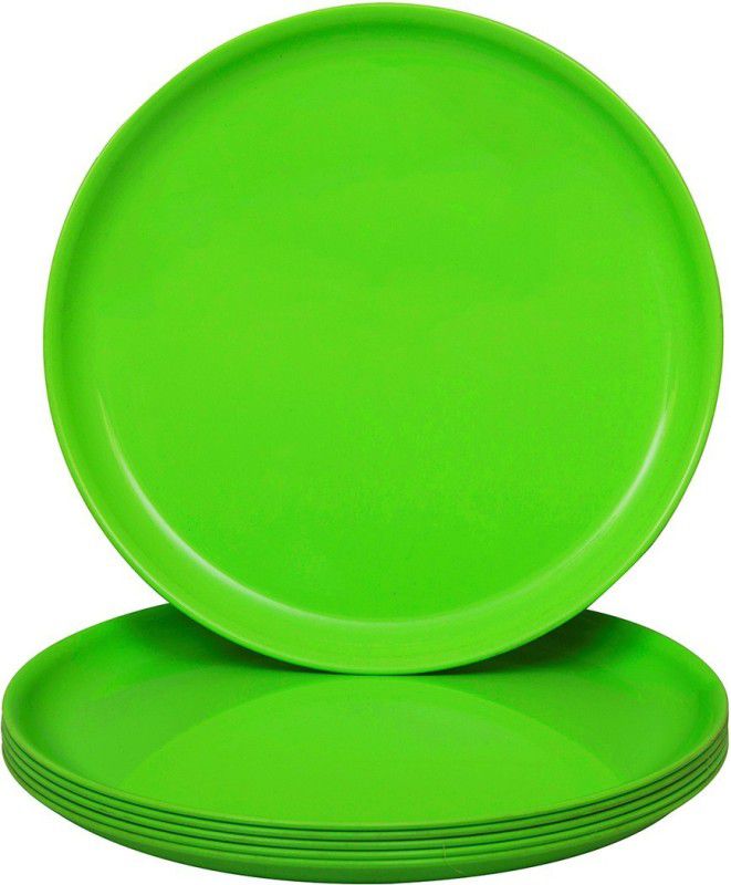 Homray Microwave Safe & Unbreakable Green Apple Round Full Plates Dinner Plate  (Pack of 6, Microwave Safe)