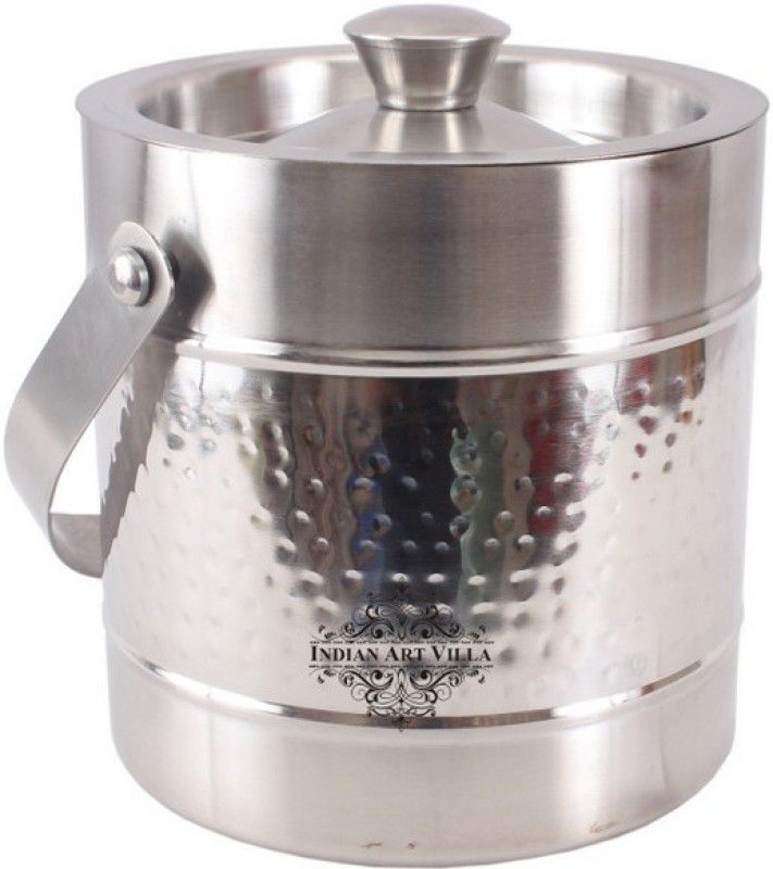 IndianArtVilla 2 L Steel IAV-S-3-210 Ice Bucket  (Steel)