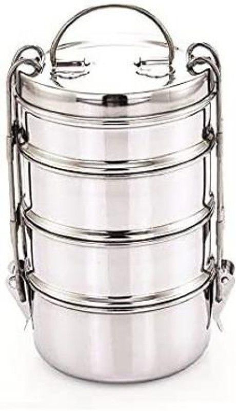Stainless Steel 4-Tier Tiffin Box (1540ml, Size -6X4, 480 Grams) 4 Containers Lunch Box  (1540 ml)