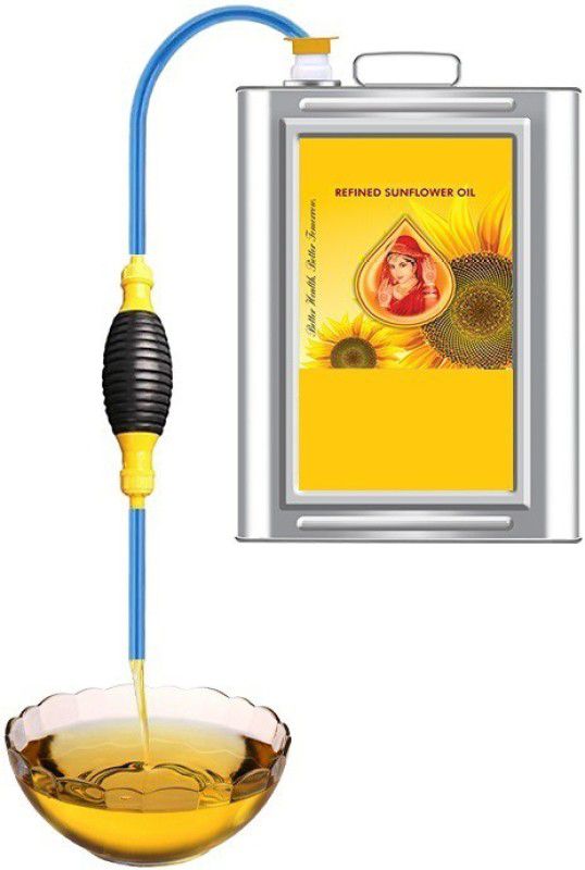 YELONA Kitchen & Home Liquid/Oil Transfer Pump Kit Siphon with 2 Mtr PVC Hose Pipe Silicone Funnel  (Black, Yellow, Pack of 1)