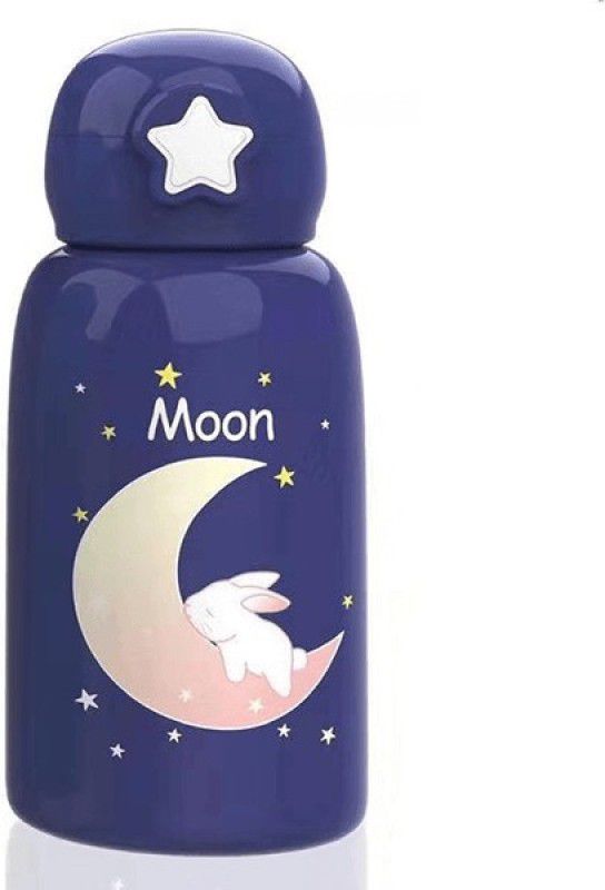 Mynyma Cute Moon & Rabbit Steel Water Bottle With Sipper -For School 760 ml Bottle  (Pack of 1, Blue, Steel)