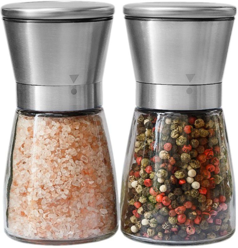 Jainam Tradelink Plastic Traditional Pepper Mill  (Silver, Pack of 1)