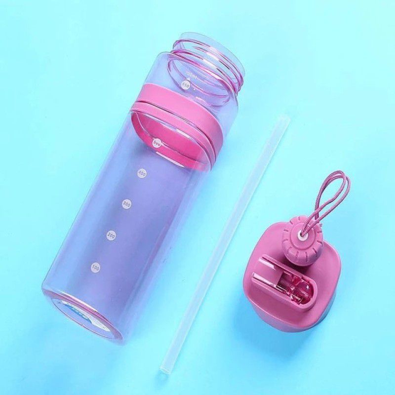 EasyToBuy 2 USE WATER PLASTIC BOTTLE 610ML 610 ml Flask  (Pack of 1, Pink, Plastic)