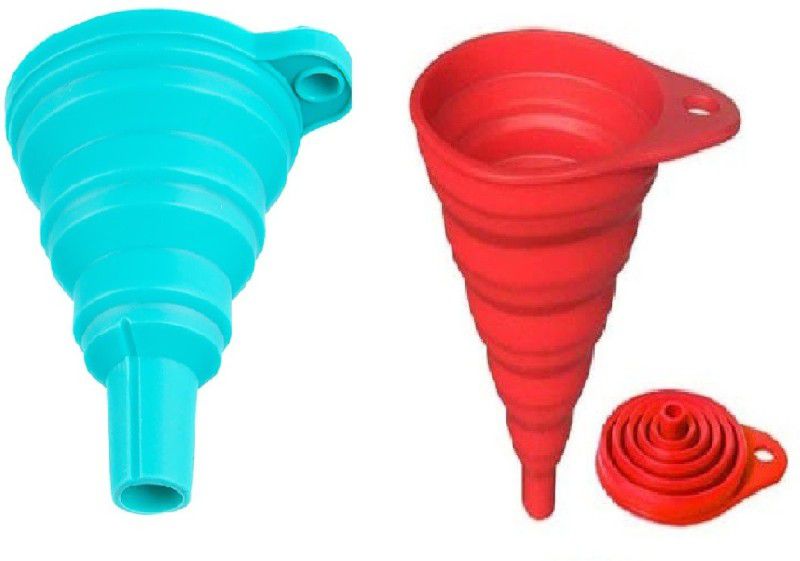 MOREL Silicone Funnel  (Blue, Red, Pack of 2)