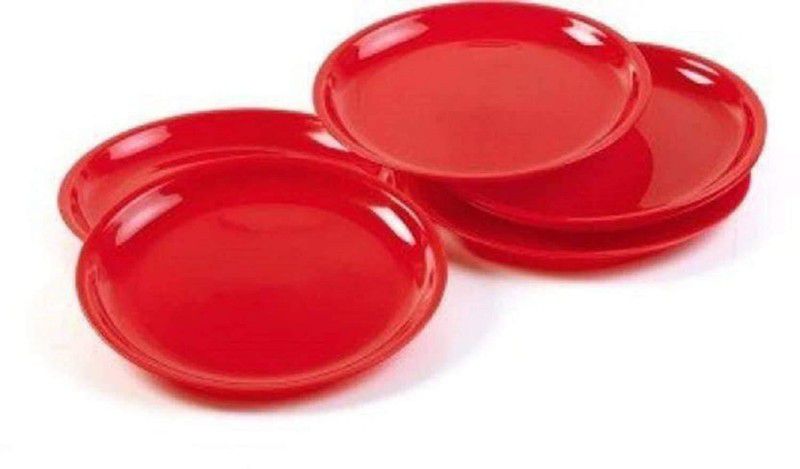 Kanha Full Round 6 Pieces Unbreakable Plastic Microwave Safe Dinner Plates Dinner Plate  (Pack of 6, Microwave Safe)