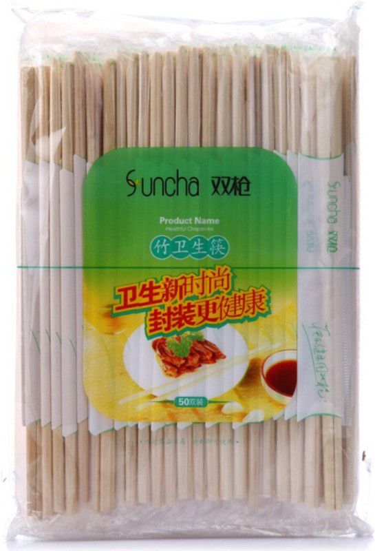 Suncha Eating Bamboo Chinese Chopstick  (Brown Pack of 50)