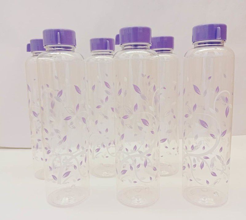 anjanaware Crystal Clear Water Bottle 1 litre, Plastic Fridge Water Bottle Set 1000 ml Bottle  (Pack of 6, Purple, PET, Plastic)