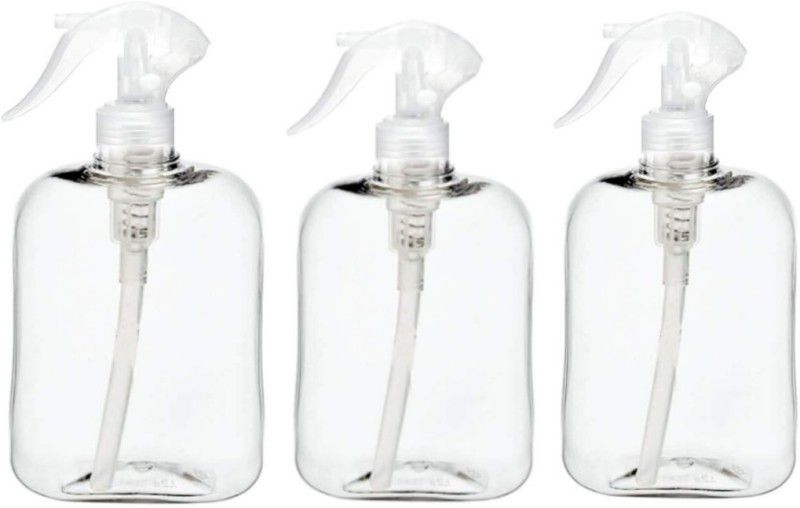 0 dirty Unbreakable Plastic Empty Spray Bottle For Sanitizer, liquid, Pack of 3 (250 ml) 250 ml Spray Bottle  (Pack of 3, White, Clear, Plastic)