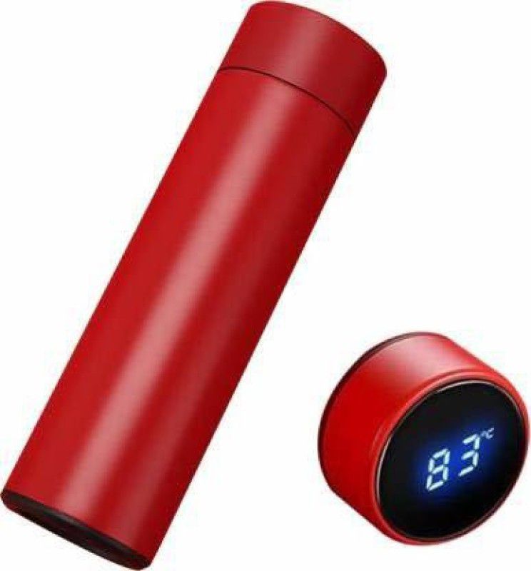SOUMYAS CREATION LED Temperature Display Water Bottle Keep Hot/Cold 6 hour 450 ml RED, Steel 450 ml Flask  (Pack of 1, Red, Steel)