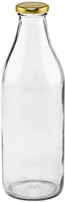 Satyam Kraft 1 Pcs Glass Bottle Leak Proof with Golden Lid (Pack Of 1) 1000 ml Bottle  (Pack of 1, Clear, Glass)