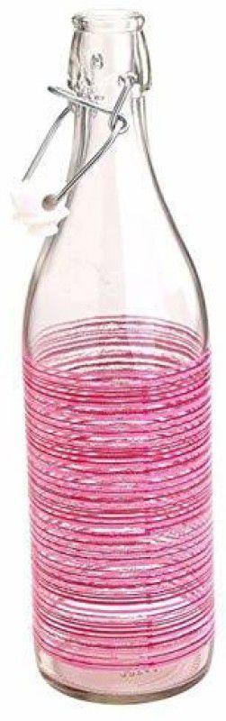 Water Bottle with Clip Lock 1000 ml - Assorted Colors (No Color Choice) - 1 Pc 1000 ml Bottle  (Pack of 1, Clear, Glass)