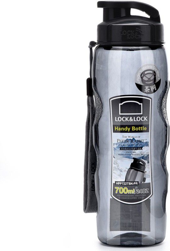 LOCK & LOCK Locklock Portable Lacquers Large Capacity Outdoor Travel Leakproof Stu 700 ml Bottle  (Pack of 1, Black, Plastic)