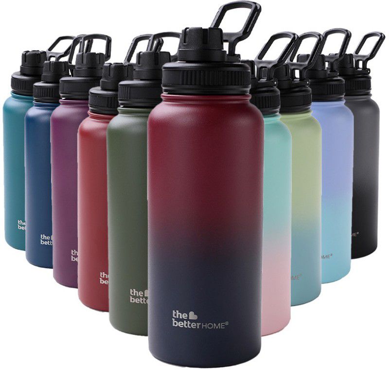 The Better Home Insulated Water Bottle 1 Litre |Double all Hot and Cold Water Bottle Blue-Maroon 1000 ml Bottle  (Pack of 1, Blue, Maroon, Steel)