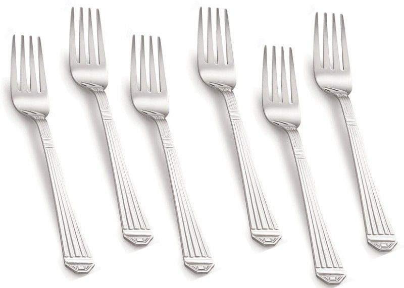 NEELAM Balanced Stencil 6 pcs Dinner Fork Set Stainless Steel Dinner Fork Set  (Pack of 6)