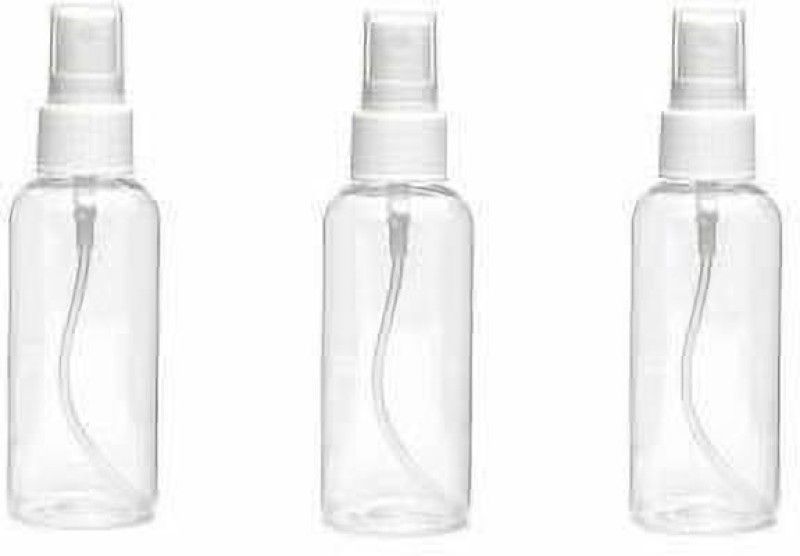 VIJAY EXPORT Plastic Empty Spray Sanitizer Bottle 100 ml Spray Bottle (Pack of 3) 100 ML 100 ml Spray Bottle  (Pack of 3, White, Plastic)