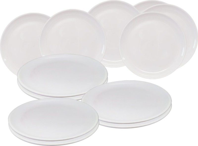 swift international Heavy Plastic Round Serving Plates 11"(Pack of 12) Dinner Plate  (Pack of 12)