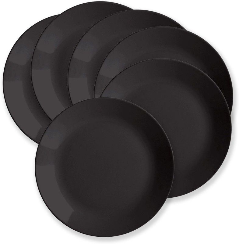 MILTON Riz Melamine Dinner Plate, Set of 6, Black, (11") Dinner Plate  (Pack of 6)