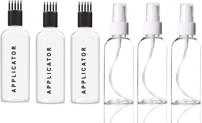 ShopCircuit Spray Bottle with Applicater Bottle 100 ml 100 ml Bottle  (Pack of 6, White, Plastic)