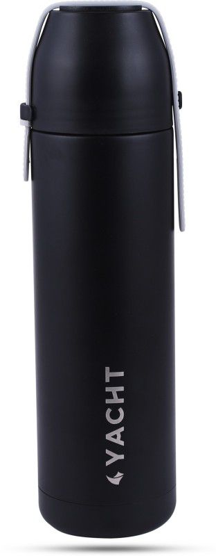 YACHT Vacuum Insulated Hot Cold Double wall Thermosteel Bottle Joy 500 ml Flask  (Pack of 1, Black, Steel)