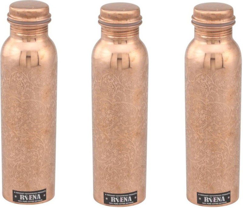 REENA Copper Bottle_3 new 2700 ml Bottle  (Pack of 3, Brown, Copper)