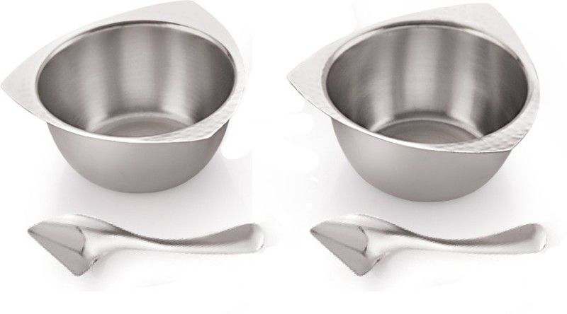 Stainless Steel Serving Bowl  (Silver, Pack of 2)