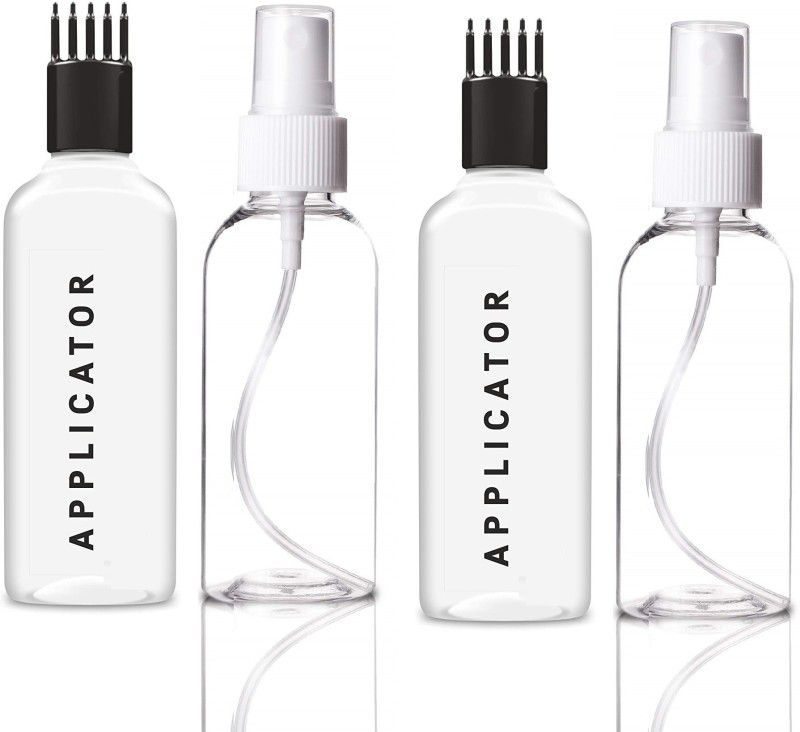ShopCircuit Spray Bottle with Applicater Bottle 100 ml 100 ml Bottle  (Pack of 4, White, Plastic)
