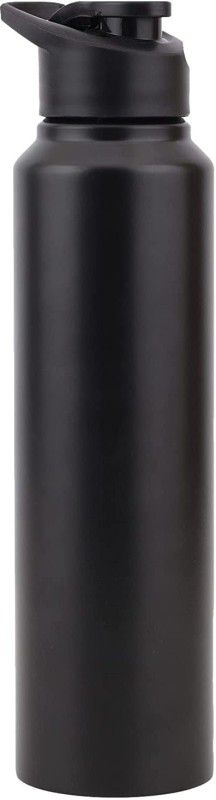 fastgear Stainless Steel Sleek Fridge Water Bottle with Sipper for Home/Office/SchoolKids 1000 ml Bottle  (Pack of 1, Black, Steel)