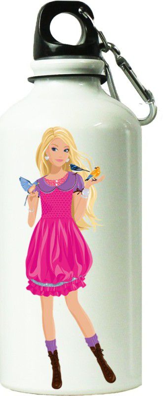 ShopBuzz Barbie with bird Sipper Bottle 600 ml Bottle  (Pack of 1, Multicolor, Steel)