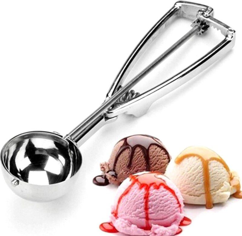 CRAZYABBS Ice Cream Scoop with Trigger Release, Stainless Steel Ice-Cream Scooper Kitchen Scoop
