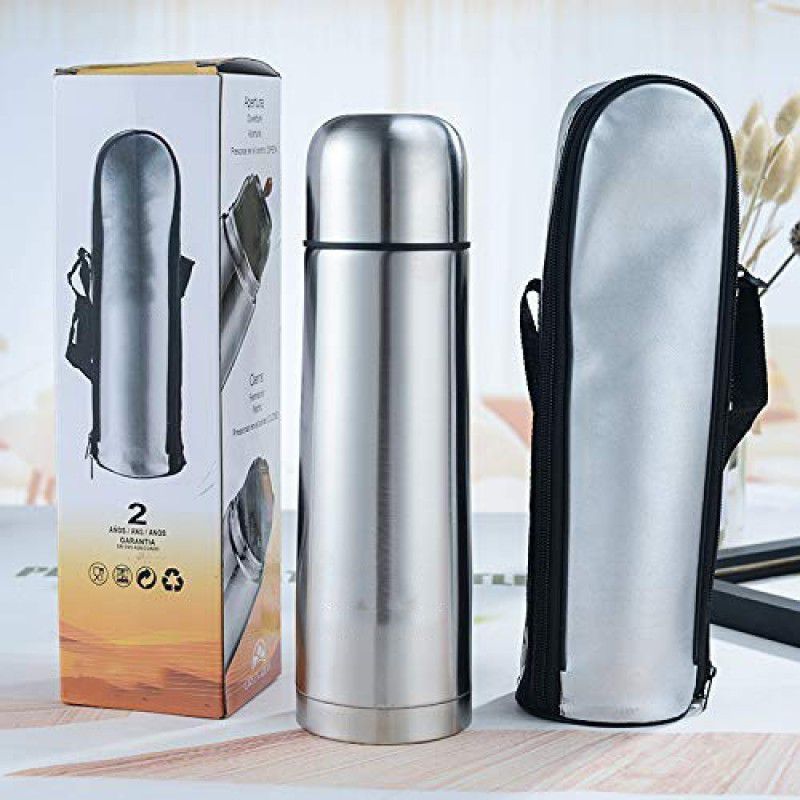 Modinity Green Kivvi Stainless Steel Vacuum Insulated Thermos Bullet Flask bottle 500 ML 500 ml Bottle  (Pack of 1, Silver, Steel)