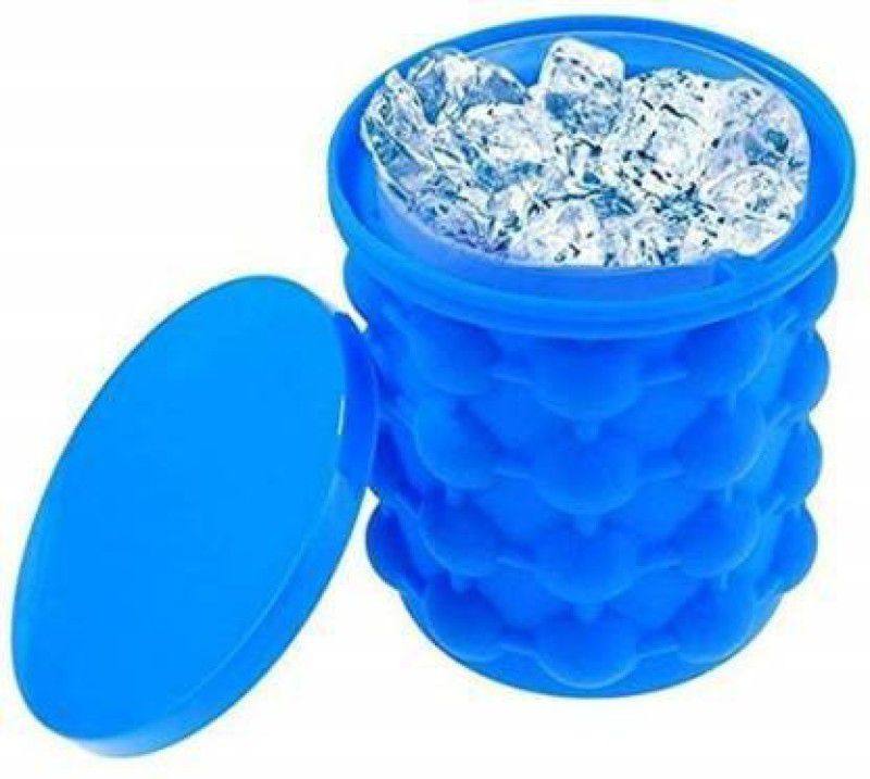 NAVPAD 1 L Silicone 1 L Silicone Ice Cube Maker Genie Ice Bucket (Blue) Ice Bucket  (Blue)
