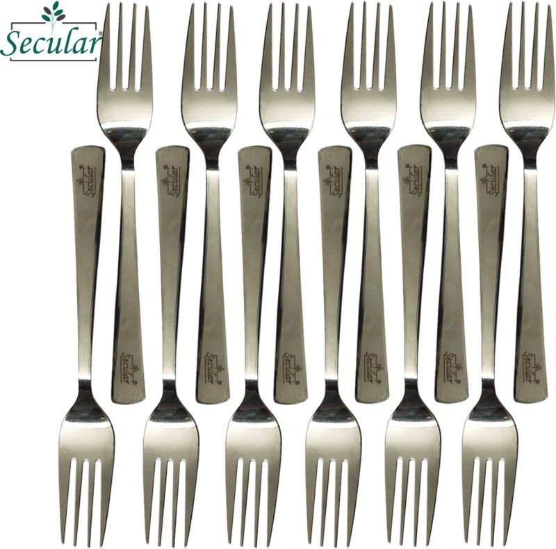 Secular Stainless Steel Dinner Fork, Fruit Fork Set  (Pack of 12)