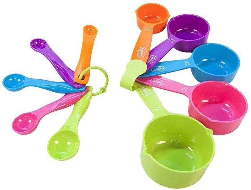 Retail basket 10 Piece Measuring Cup & Spoon Set Disposable Plastic Measuring Spoon Set Measuring Cup Set  (250 ml)