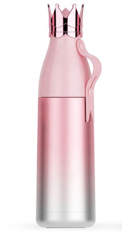 REXONA Crown Design Water Bottle 350 ml Bottle  (Pack of 1, Pink, Steel)