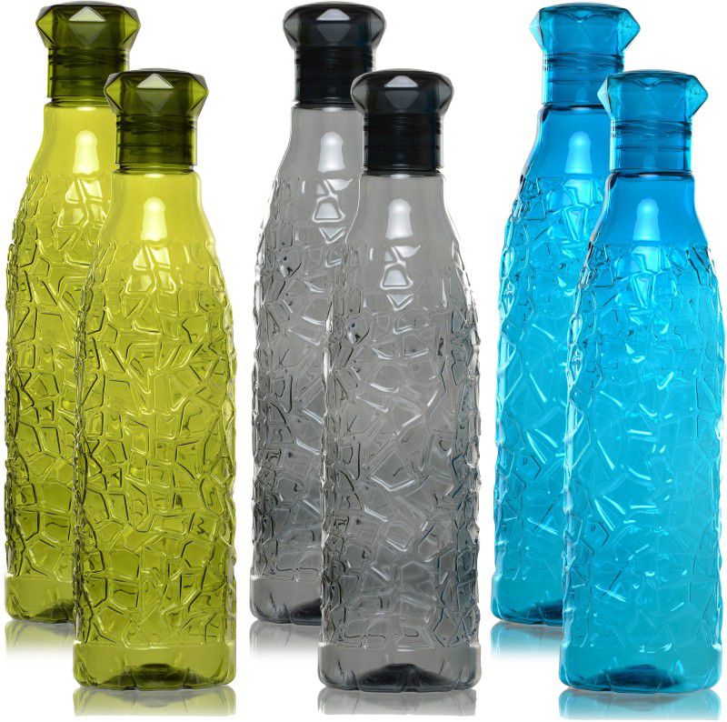 Flipkart SmartBuy Mosaic Fridge Bottle 1000 ml Bottle  (Pack of 6, Black, Blue, Green, PET)