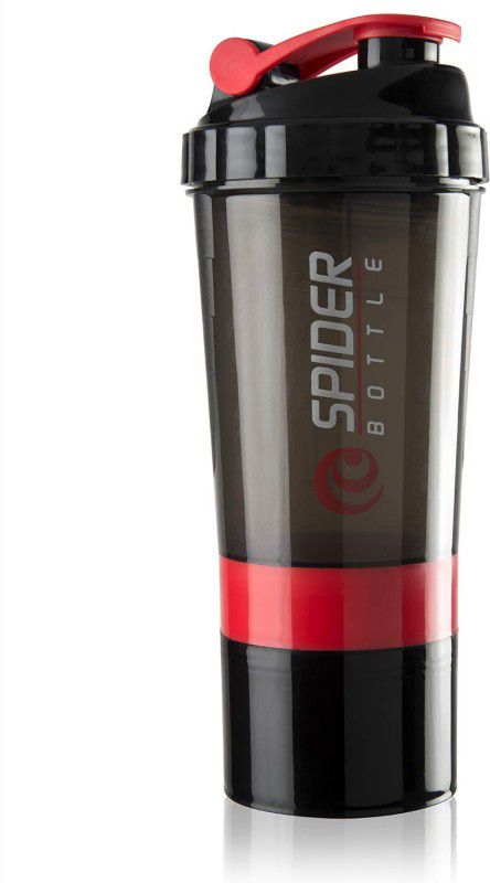 spancare Protein shaker Bottle 500 ml Bottle  (Pack of 1, Black, Plastic)