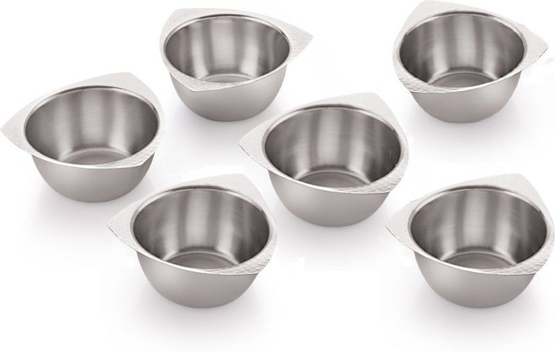 Stainless Steel Serving Bowl  (Silver, Pack of 6)