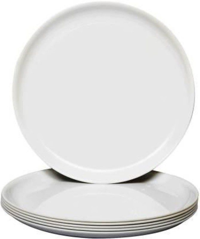 Kanha Microwave Safe Dinner Plates For Home Kitchen Restaurant Canteen Cafeteria Birthday Party, white (11 inch ) Dinner Plate  (Pack of 18, Microwave Safe)