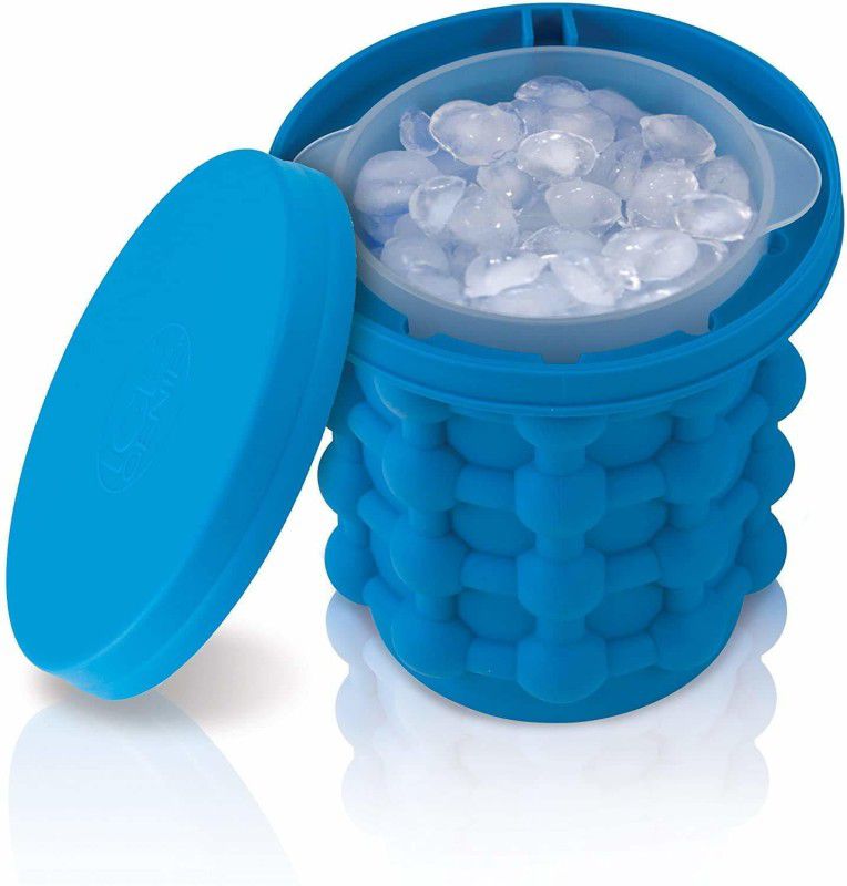 sherra 500 L Silicone Trays Molds Ice Bucket Revolutionary Space Saving Ice Cube Maker Ice Bucket  (Blue)