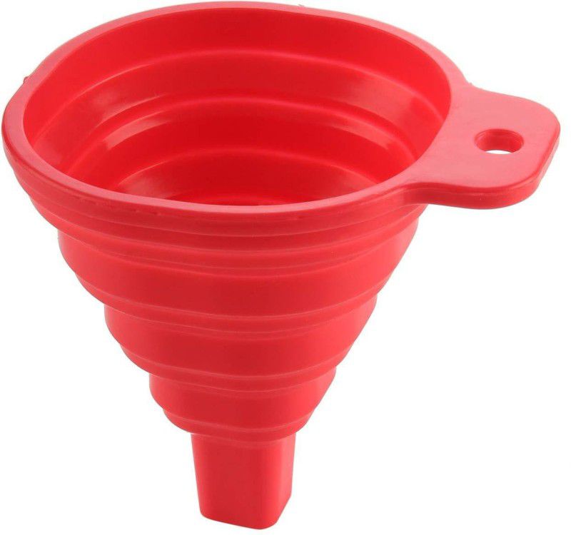 Everbuy Collapsible Silicone Funnel | for Liquid, Oil, Sauce, Water, Juice, Small Food-Grains | 9 cm Silicone Funnel  (Multicolor, Pack of 1)
