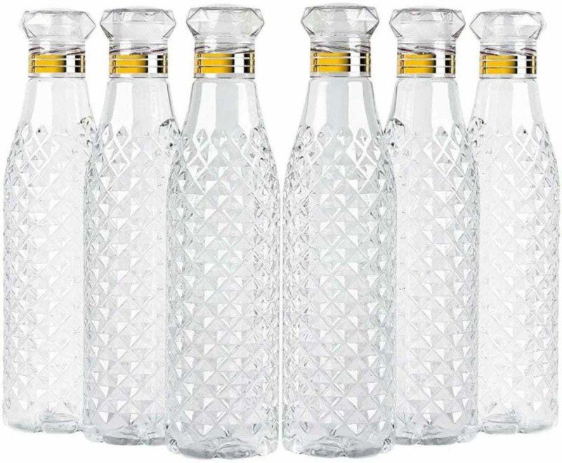 VenHub Crystal Clear Water Bottle for Fridge 1000 ml Bottle  (Pack of 6, White, PET)